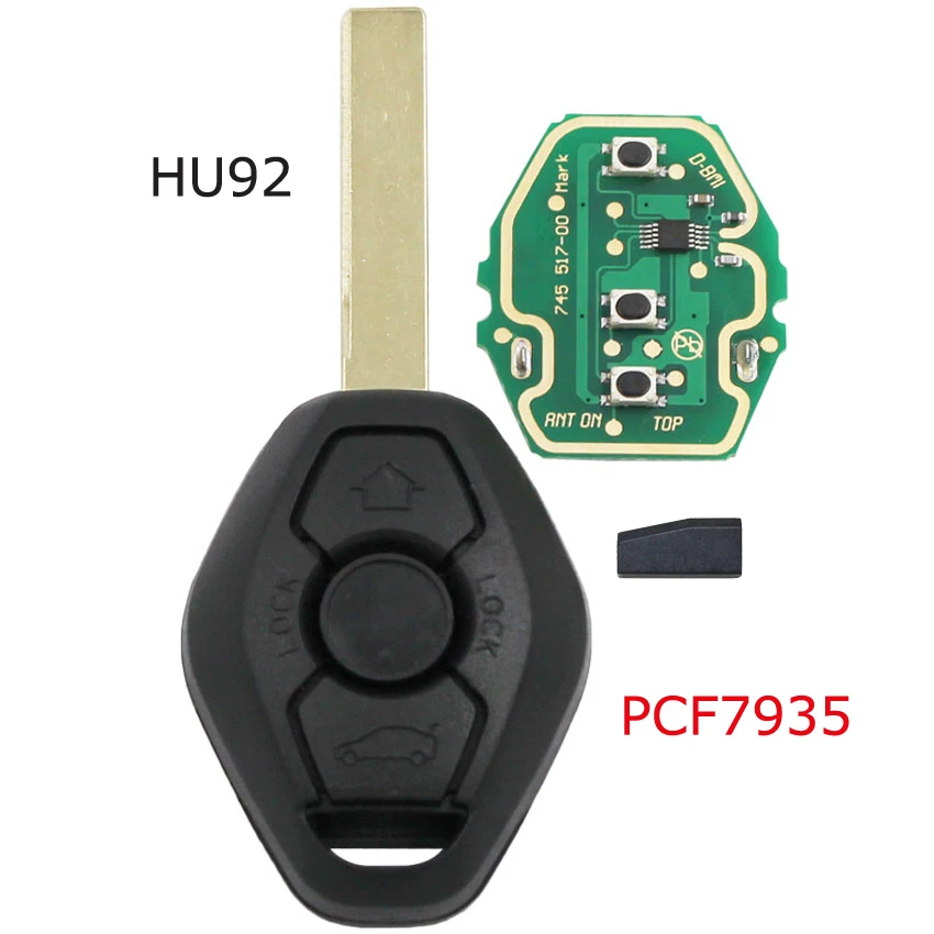 Car Remote Key For BMW EWS Sytem E38 E39 E46 X3 X5 Z3 Z4 1/3/5/7 Series  315/433MHz ID44 Chip PCF7935 HU92 HU58 Uncut Blade