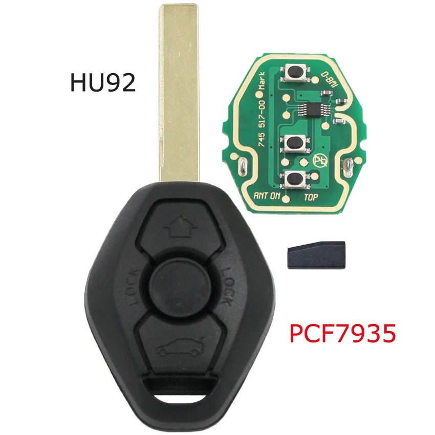 Haneex Cubierta de llave remota para llave de diamante BMW Serie E E38 E39  E46 Z3/Z4 E83 E53 Diamond Remote Key (blanco brillante)