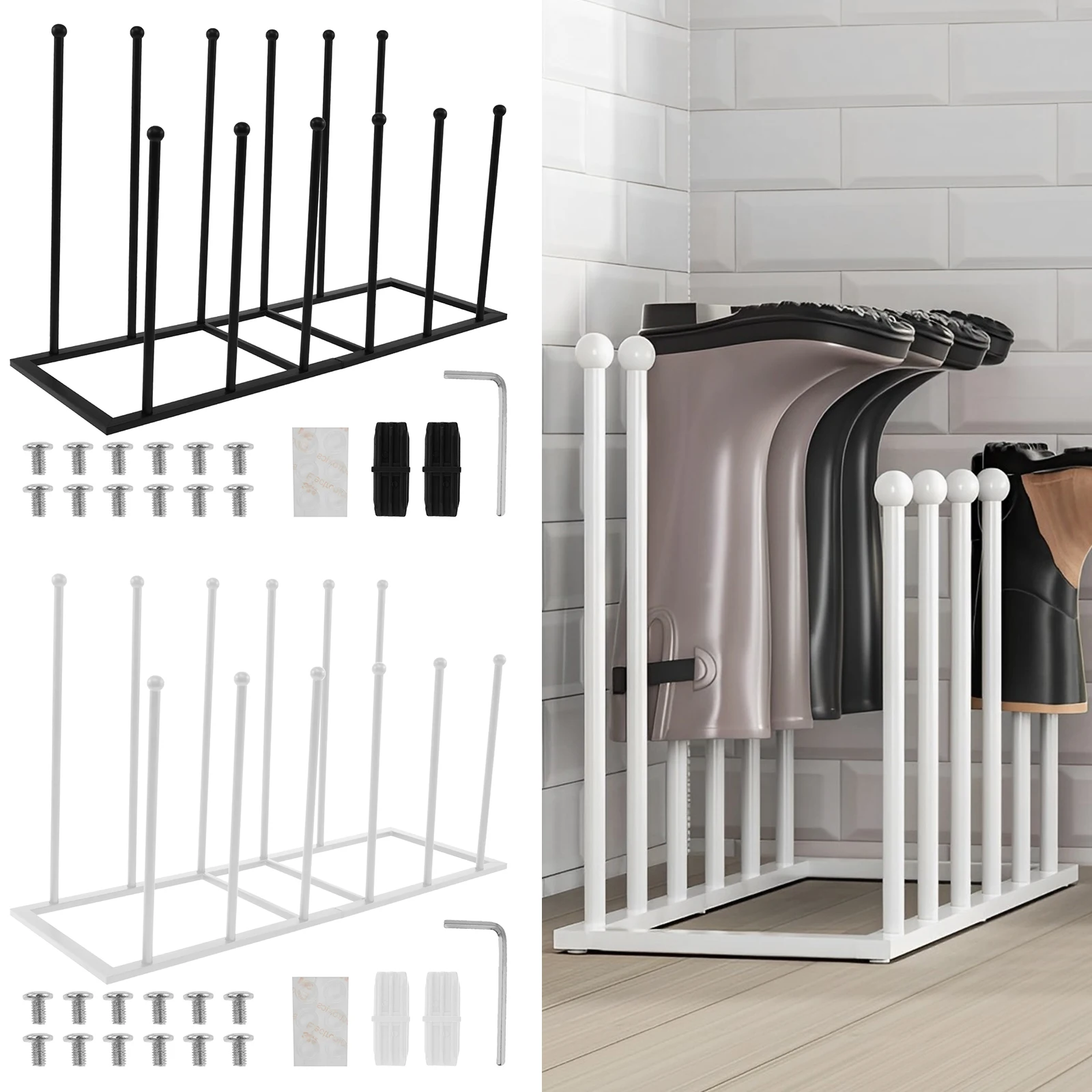 Free Standing Boot Rack Organizer, Metal Boot Storage Rack, Removable Tall Storage, Multifunctional Holder, Home, shoe rack shoe organizer