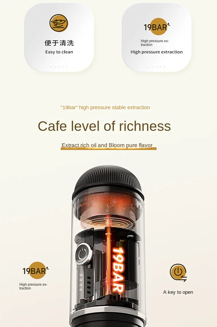 Description Picture 4 of itemIKAPE Cartridge case portable Italian semi-automatic coffee maker Capsule coffee maker Small home outdoor