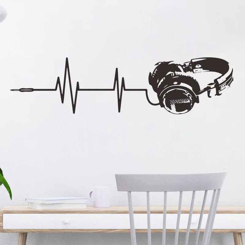 Audio Gaming Headphones 3D Vinyl Wall Stickers for Home Kids Bedroom Boy Game Room Gamer Zone Internet Cafe Decoration Art Mural