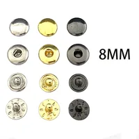 100-500Set Wholesale 8mm Mini Metal Press Studs Sew Button Snap Fasteners Make Doll DIY Bag Shoes Garment Clothes Leather Supply 1