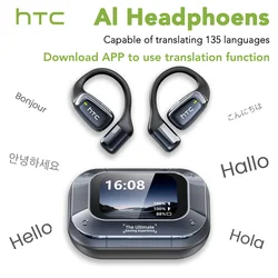 AI - Powered Wireless Translator Earbuds with LCD Touch and HD Microphone (Black AI)