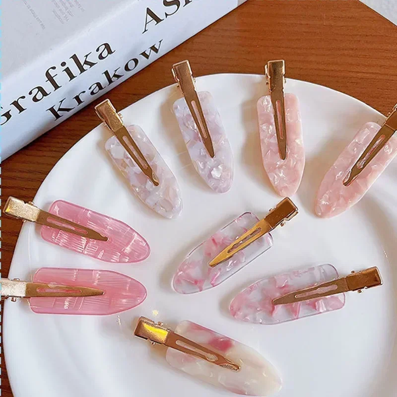 870235-c7ddc0.jpg 2/4 Pcs Simple Sakura Pink No Bend Bangs Clip Duckbill Clip Hairpins Hair Styling Tool Seamless Hair Clip Women Acetate Sheet - Image 1
