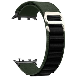 Sporty Alpine Loop Nylon Bracelet Strap for Smartwatch Replacement Wristband Accessories (Green black)