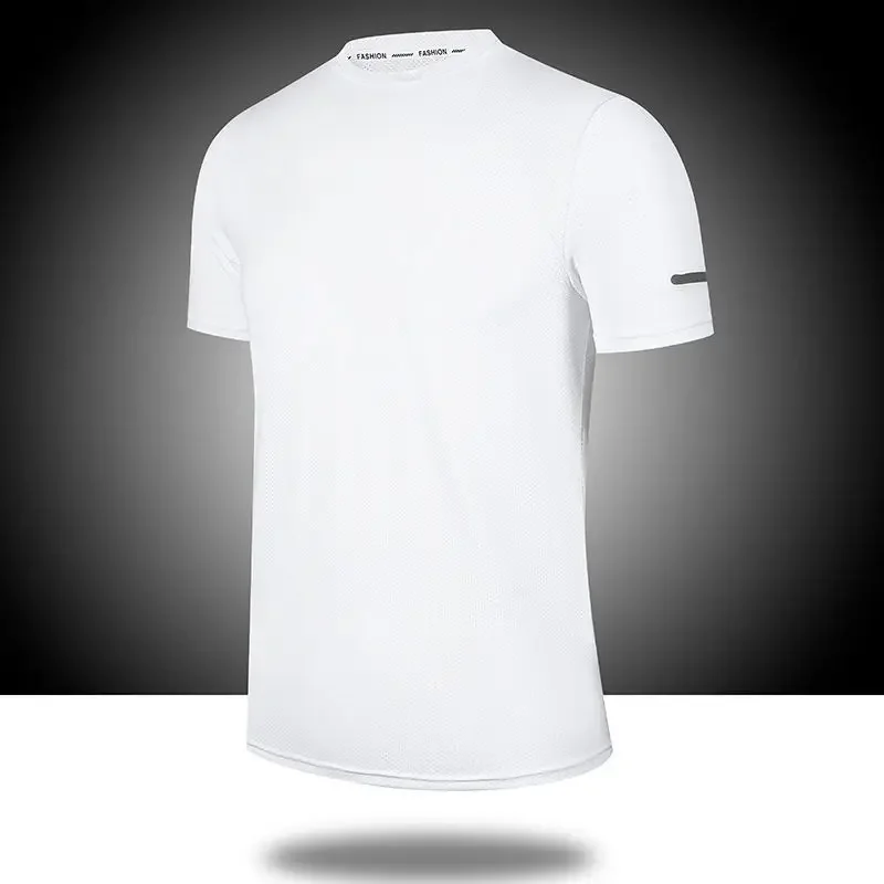 Men's Women's Quick Dry Short Sleeve Sports Fitness T-Shirt Breathable Training Top Reflective Sportswear Baseball Shirt