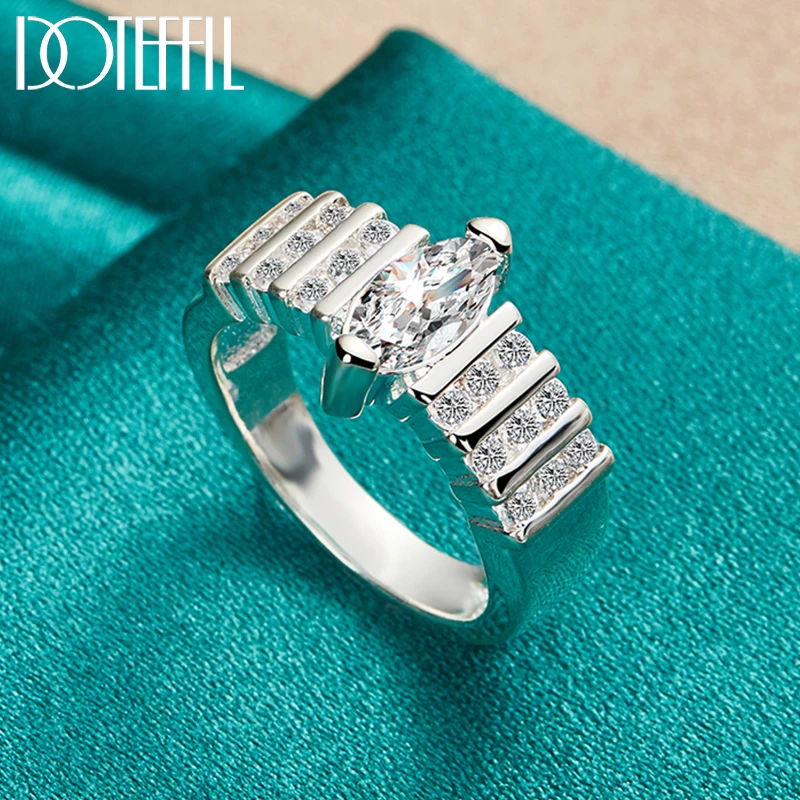 thumbnail image 1 of CJie-Anillo de Plata de Ley 925 para hombre y mujer, sortija redonda ovalada de circonita AAA, joyería de moda para boda, fiesta de compromiso, 1 of 2