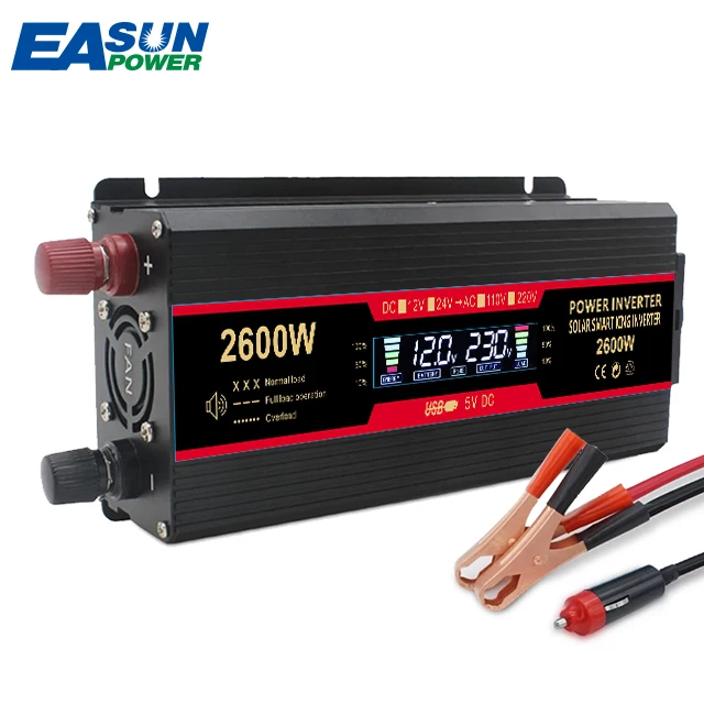 Easun Power 1500W 2000W 2600W Onda Sinusoidale Modificata 12V 24V 120V 220V Dc Ac Inverter Di Potenza A Onda Sinusoidale Pura