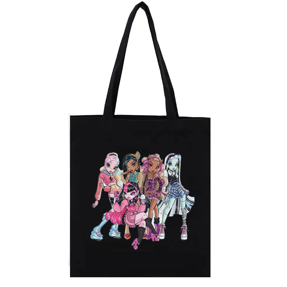 

Tote Bag Monster High Y2k Shopping Bags American Anime Fashion Doll Women's Handbag Handbags Totebag Casual Totes Shopper Funny
