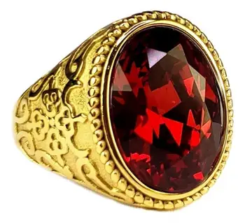 Luxury Turkish Style Ring Red Gold Stainless Steel