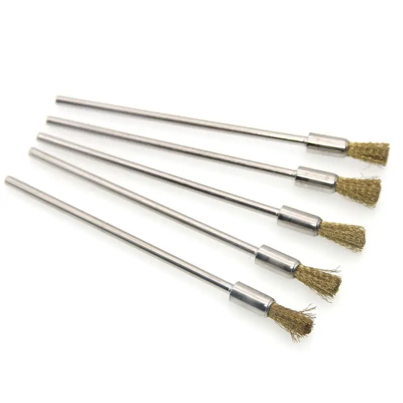 Pen Wire Brush 100mm With 3.0 Round Long Shank,Steel Cleaning End Brushes Rotary Tool Pen Wire Brush Rust Paint Removal ワイヤーブラシ 5