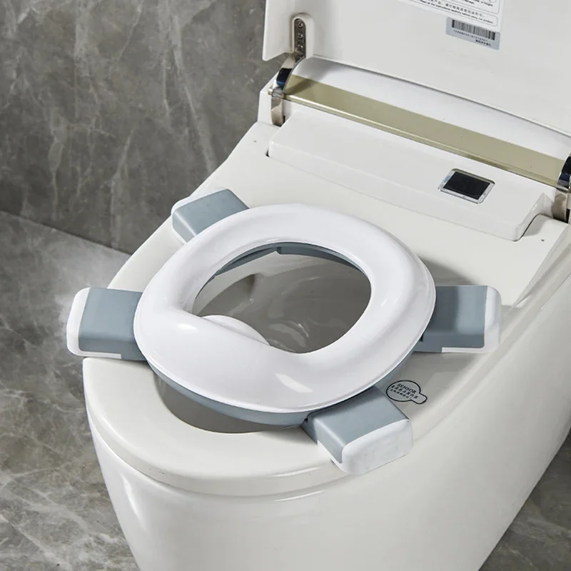 3 in 1 Travel Toilet Seat Foldable Blue Children Potty With Bags Baby Pot Portable Silicone Baby Potty Training Seat 3