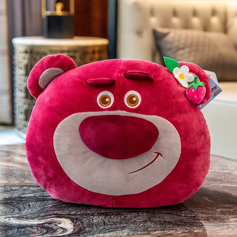 Animal Disney Lotso Kawaii Strawberry Bear Stuffed Plush Toys Peluches Cartoon&Cute Car Throw Pillow Birthday Doll Gift For Kids 2