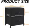 Nightstand Small Dresser with 2 Fabric Drawers Side Bedroom End Table Kids Bedside Storage Furniture for 20" Tall Night Stand 3
