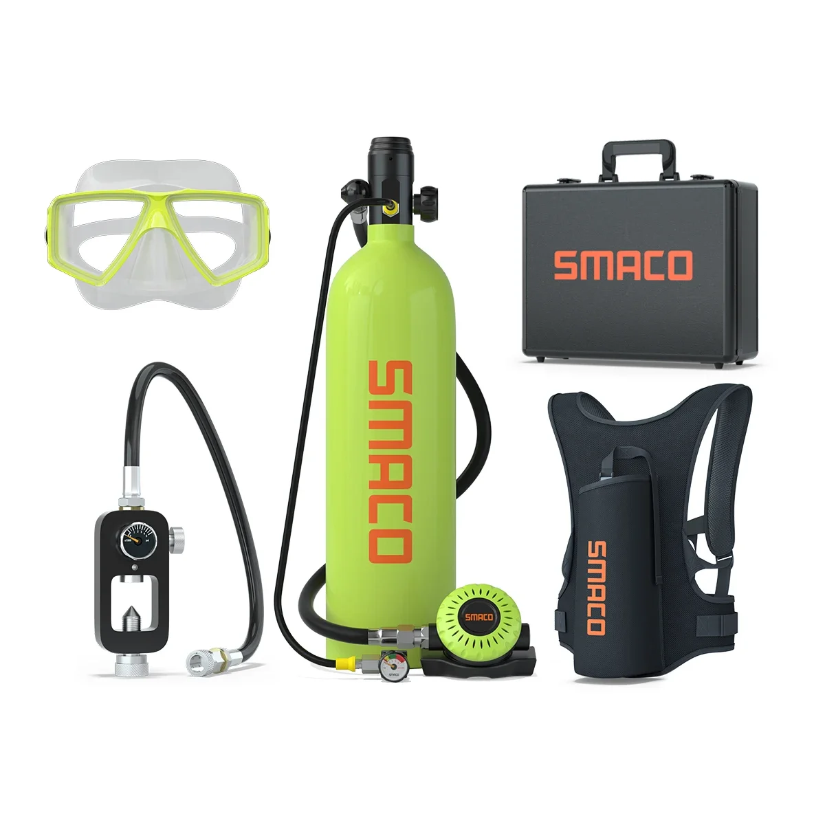 NEW underwater sports Professional set of equipment M8058 full face masks with 2L scuba air tanks DIVING GEAR