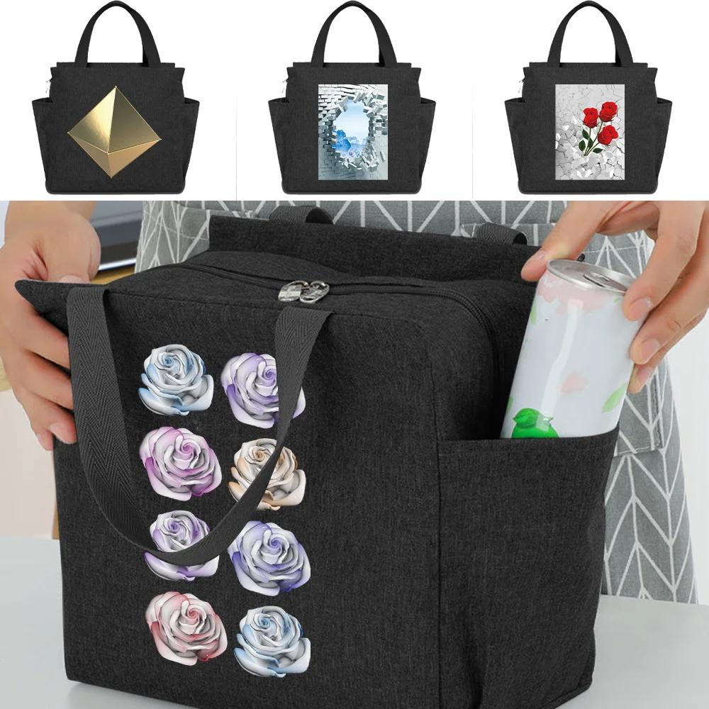 

BIG Capacity Lunch Bag Aesthetic Printing 3D Series Cooler Tote Bags Cooler Leakproof Picnic Bags Lunch Box Hi-Q