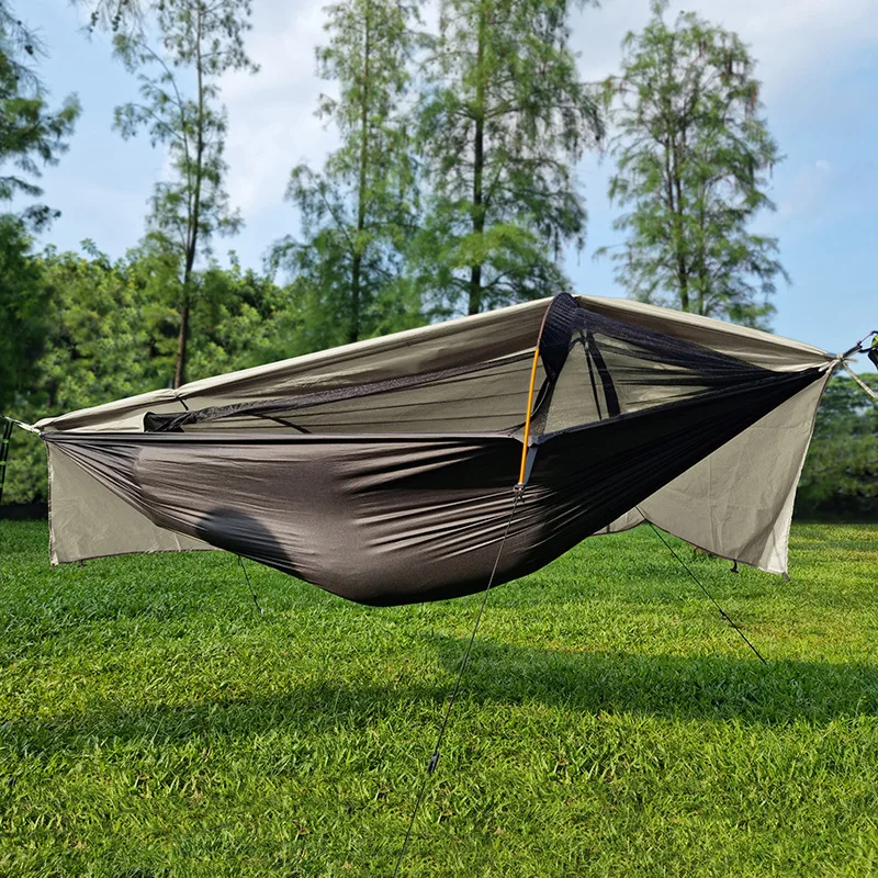 3in1OutdoorCampingHammockWaterproofCoverBackPackingMosquito