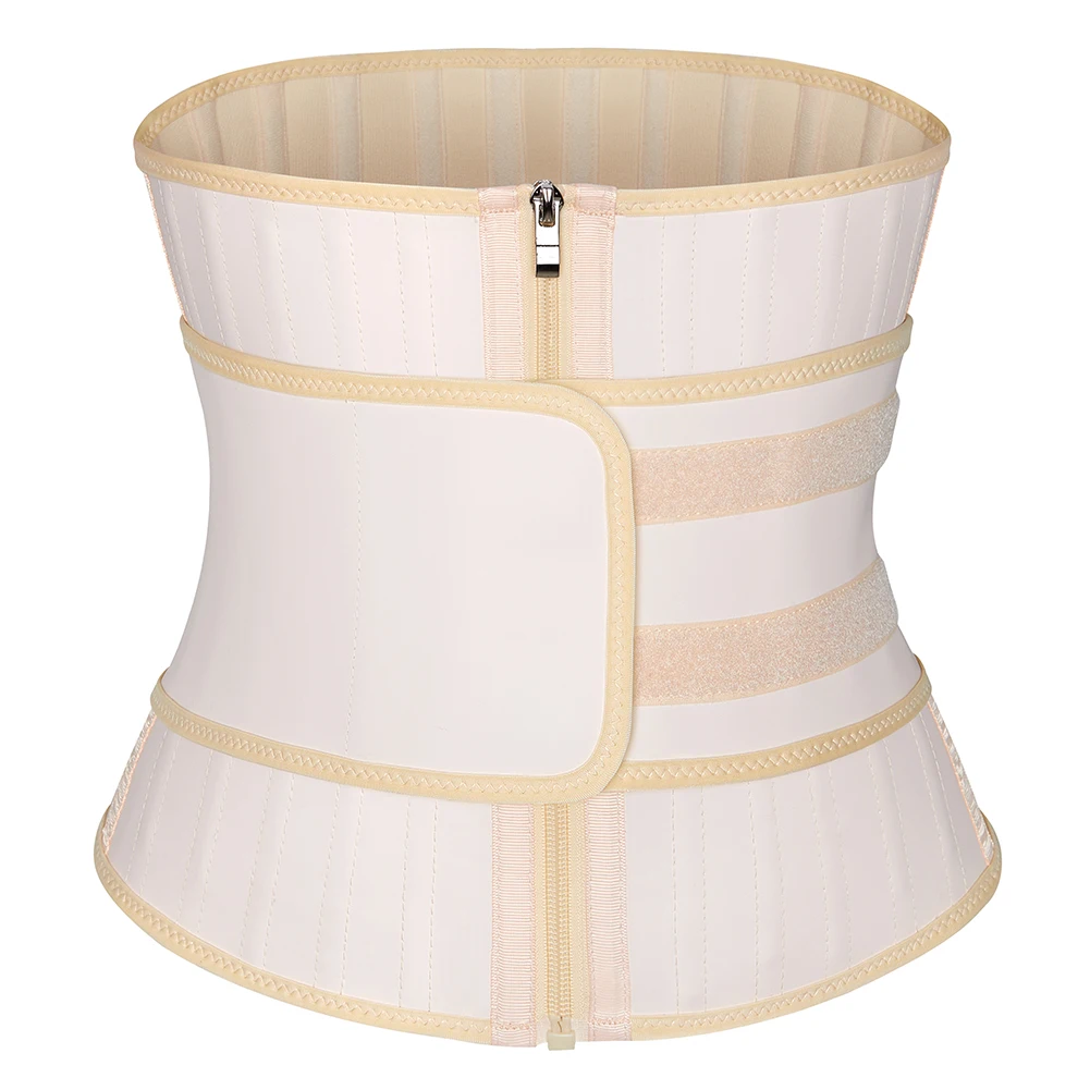 

25 steel bone single belt zipper Matt latex waist trainer Corset Women's binders and shapers sexy Body shaper 8960