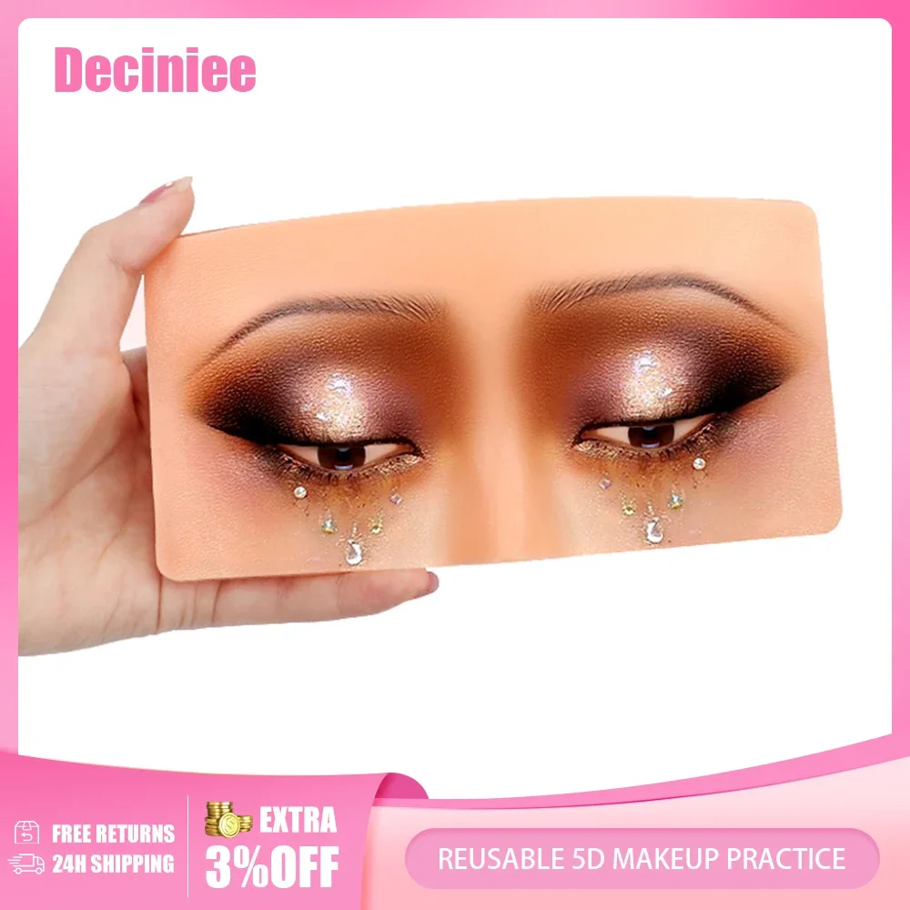 Reusable 5D Cosmetic Makeup Practice Mask Board Pad Skin Eye Face Solution Makeup Mannequin Silicone for Training Supplies makeup tools eye makeup tools