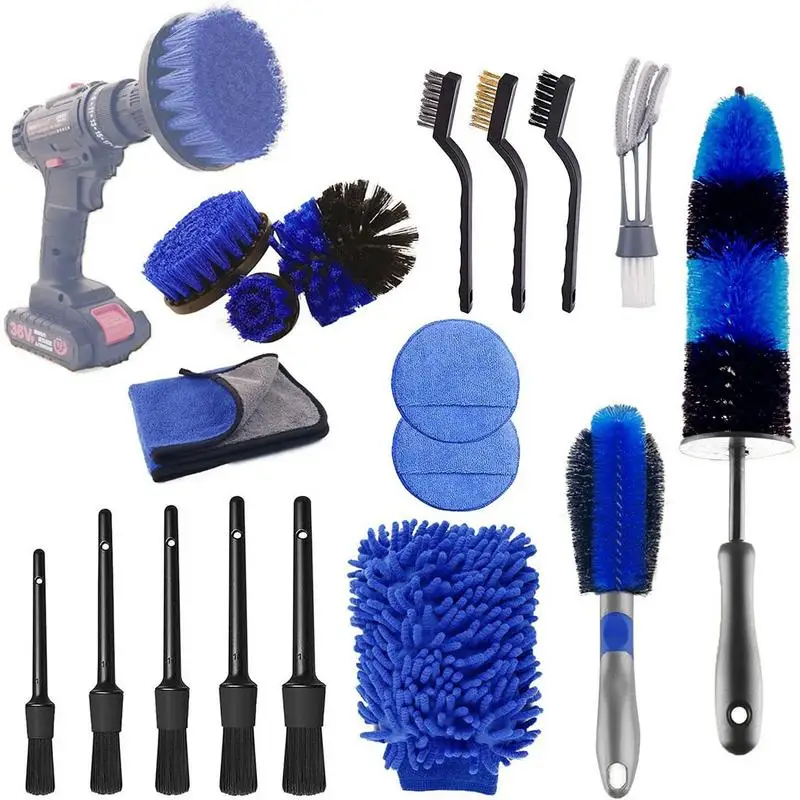 

Car Detailing Brushes Kit Tire Brushes For Cleaning Wheels Automotive Interior Exterior No Scratch Microfiber Detailing Brushes