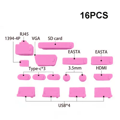 16pcs Colorful Silicone Anti Dust Plug Cover Stopper Laptop dust plug laptop dustproof usb dust plug Computer Accessories - Image 10