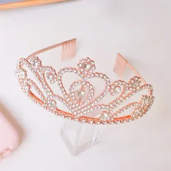 Enchanting Baroque - Style Crystal Party Crowns (Rose gold 1 piece)