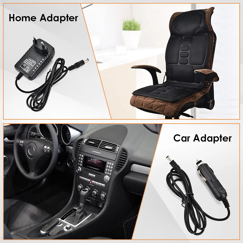 Home Office Car Full-Body Massage Cushion Heat 7 Motors Vibrate Back Neck Mat Chair Massage Relaxation Seat New Year's Present massage cushion