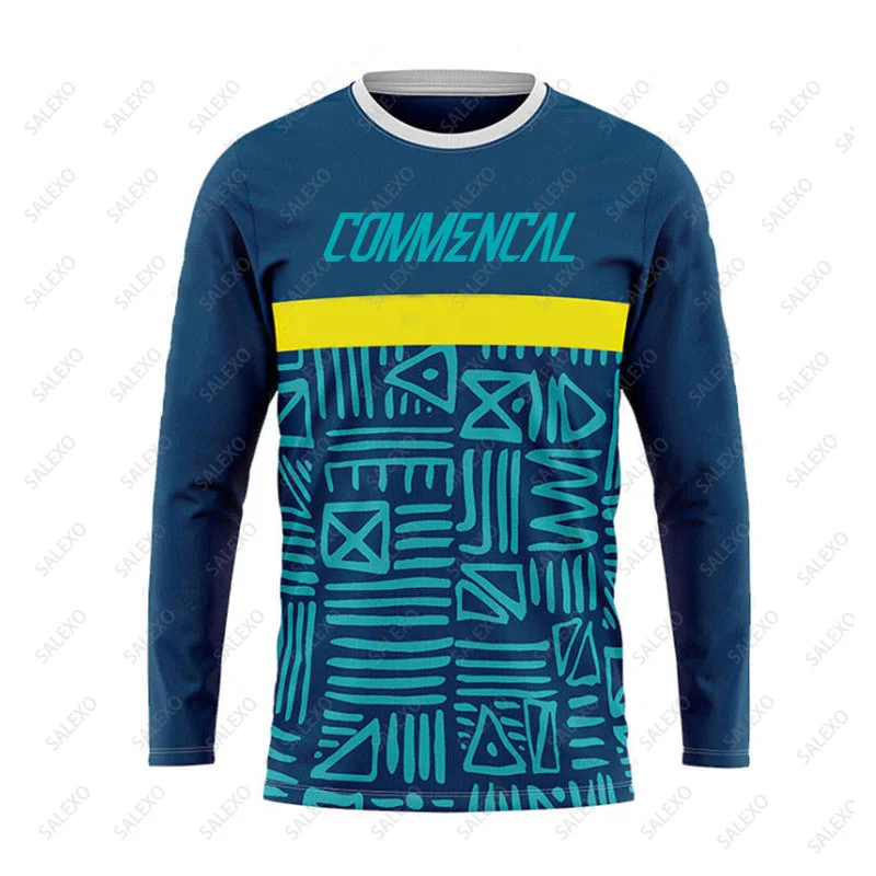 Commencal Men Mountain Bike Jersey Long Sleeve Downhill T Shirt MTB Shirt Offroad Breathable Quick Dry Bicycle Jersey Motocross