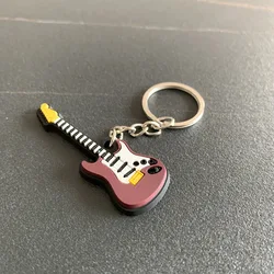 Silicone Guitar Keychain - Cartoon Musical Instrument Gift Pendant (Electric guitar)