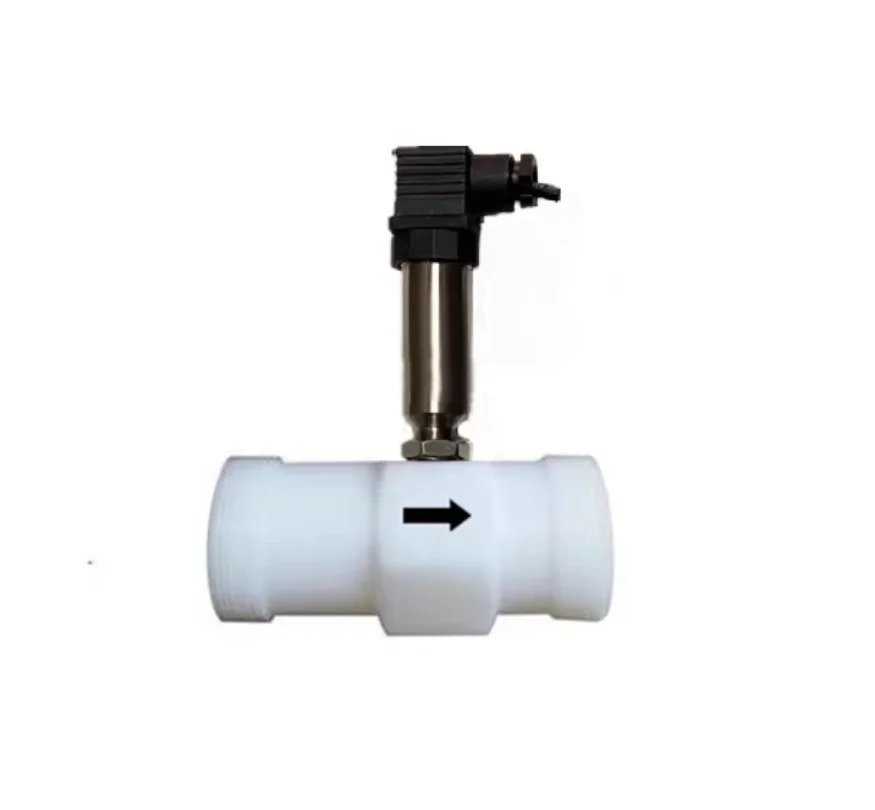 Corrosion resistant liquid turbine flowmeter, plastic flow sensor, high-precisio