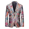 One Button Jacquard Suit Men's Clothing Fashion Men Luxury Party Stage Wedding Trend Red Dress Slim Fit Blazer Jacket 4