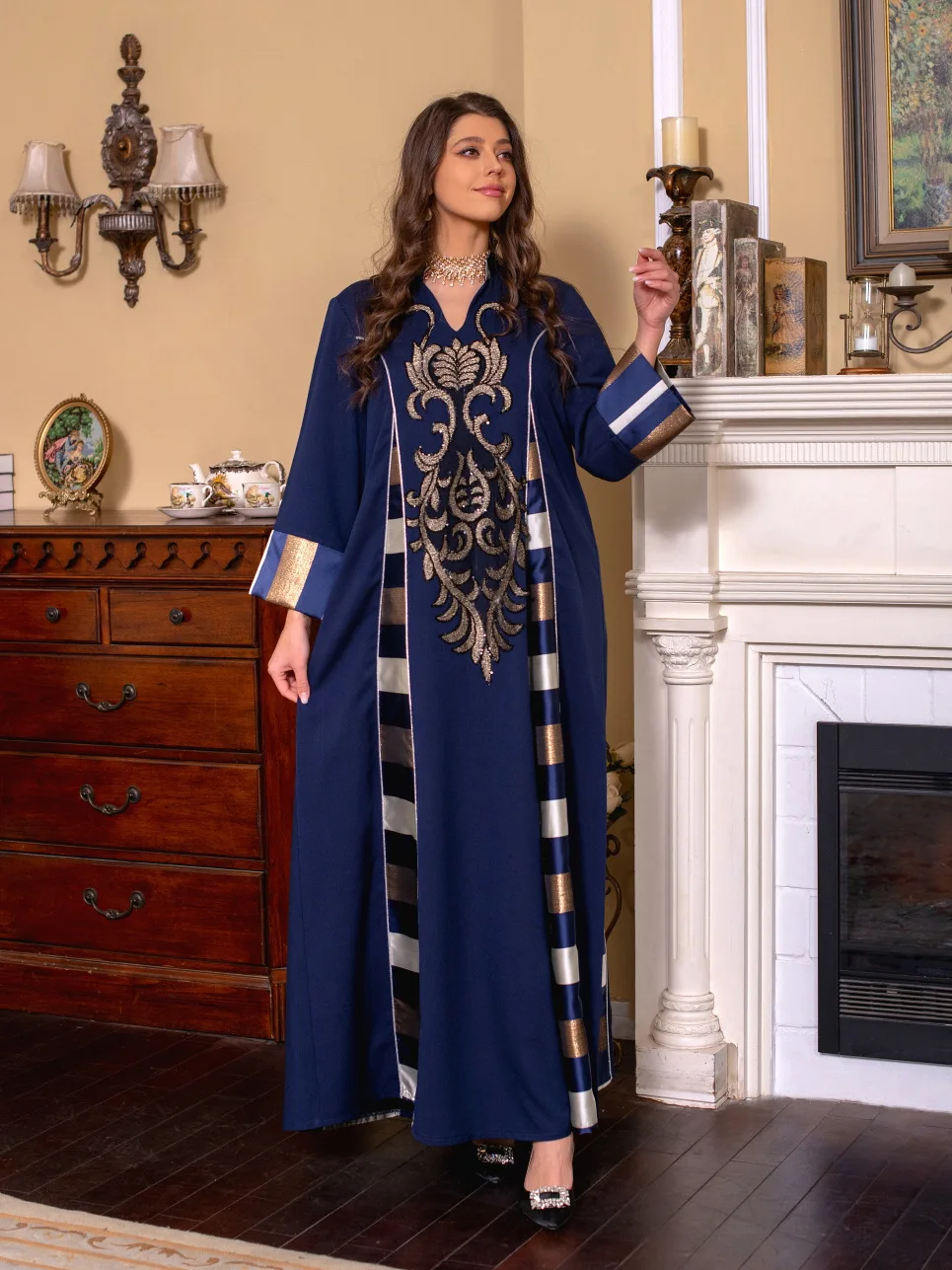 Loose Abaya Dubai Jalabiya Elegant Casual Embroidery Patchwork Kaftan Long Dress Ramadan Eid Gulf Abayas for Women Turkey Caftan