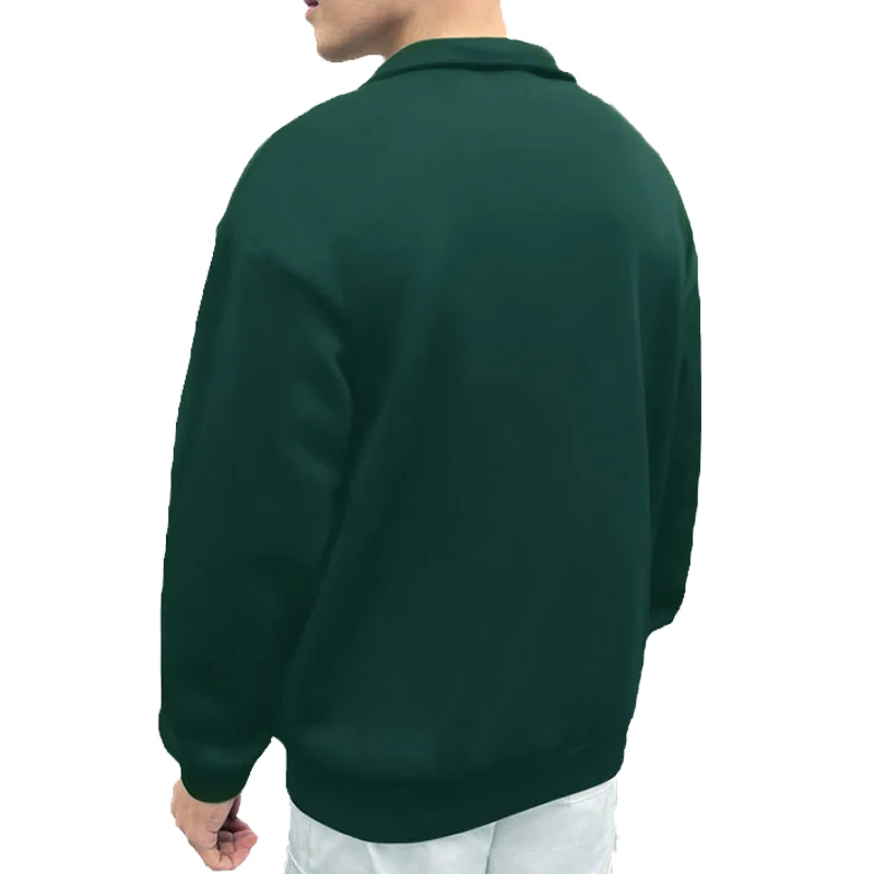 Men's Sweatshirt Spring Autumn Casual Solid Long Sleeve Half Zipper Sweatshirts Pullovers Letter Printed Pullover Tracksuit Men