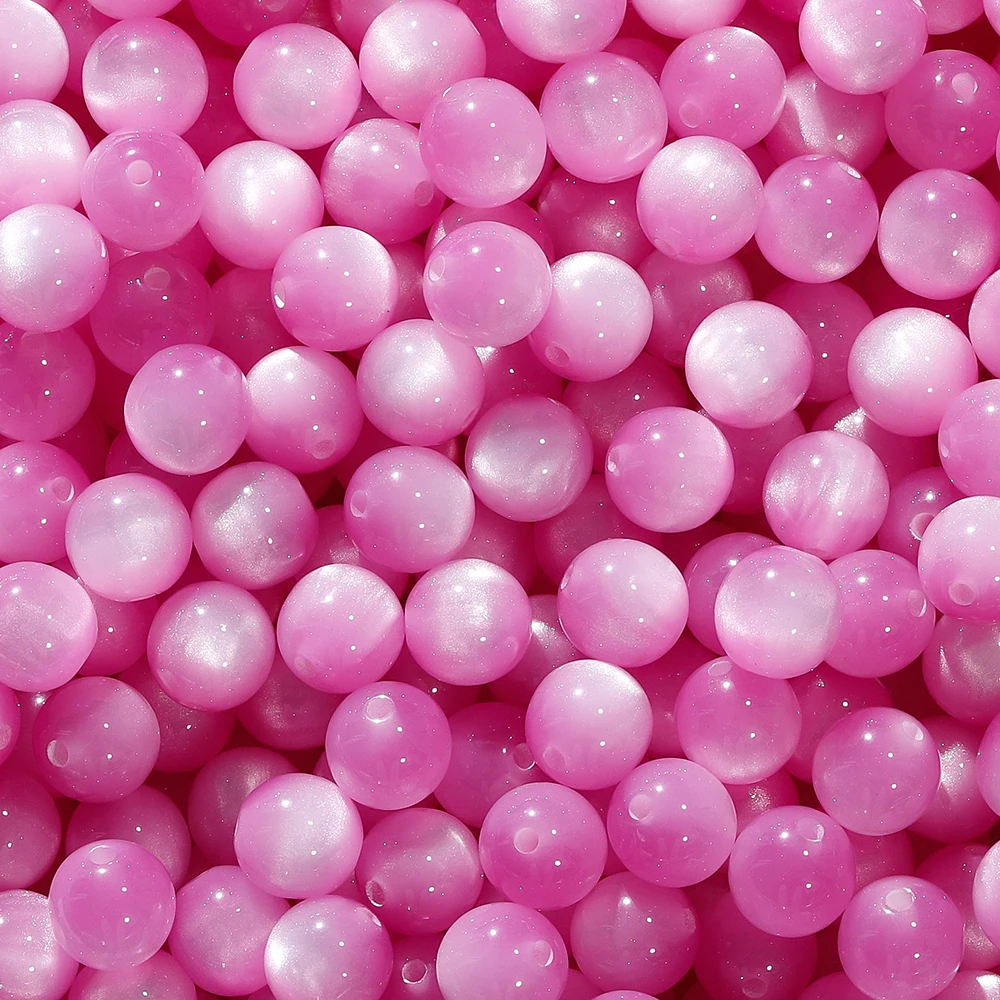 Vibrant Resin Beads for DIY Jewelry Crafting – Round Loose Spacer Beads for Handmade Bracelets and Necklaces