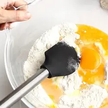 

Silicone Cooking Utensils Stainless Steel Handle Non-stick Spatula Soup Scoop Colander Scraper Kitchen Cooking Tool Gadgets