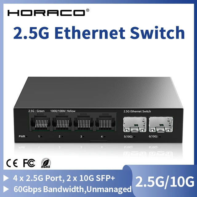 HORACO 2.5GbE Switch 2.5G BASE-T 4 Port
