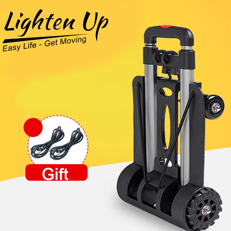 40kg Heavy Duty Foldable Hand Sack Wheel 접이식카트 Trolley Folding Truck Barrow Cart Travel Luggage Shopping Cart Portable 카트 Car