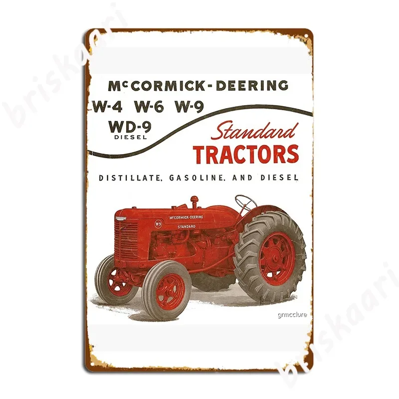 빈티지 Mccormick Deering 트랙터 그래픽 금속 사인 플라크 벽 빈티지 ..