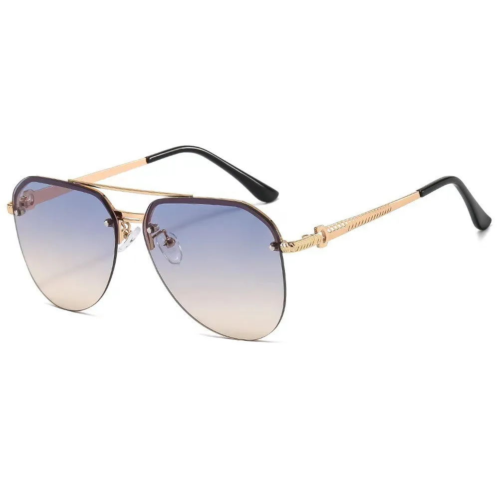 1/2/3 PCS New Sunglasses For Men's High-end Driving Uv Anti-metal Sunglasses Frameless Double Beam Pilot Car Glasses 9258