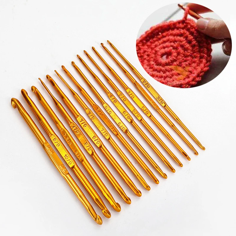 Crochet Hook Set Handle Knitting Needles 2.5mm 3mm 3.5mm 4mm 4.5mm 5mm  5.5mm 6mm 7mm 8mm 9mm 10mm Yarn Sweater Weave Craft Tools