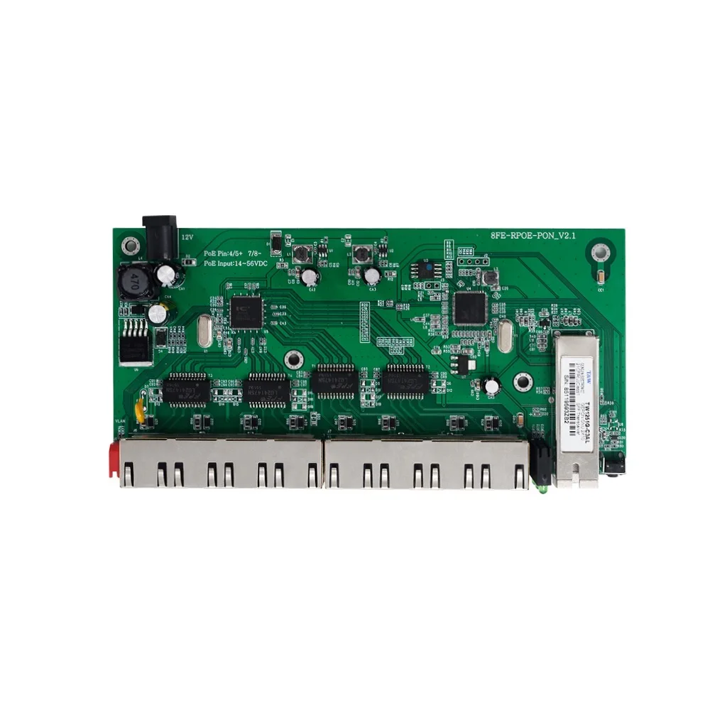 FTTH GPON/EPON/XPON ONU 8port 10/100Mbps Revere POE ONU PCB Board with Factory Price optical network olt ftth ma5608t chassis olt ma5608t gpon 32 pon olt with ac dc power board