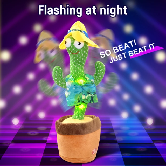 Children Dancing Cactus Talking Toys Sing 120 Songs Record Lighten Electronic Plush Decoration Gift Funny Early Education Toys 1