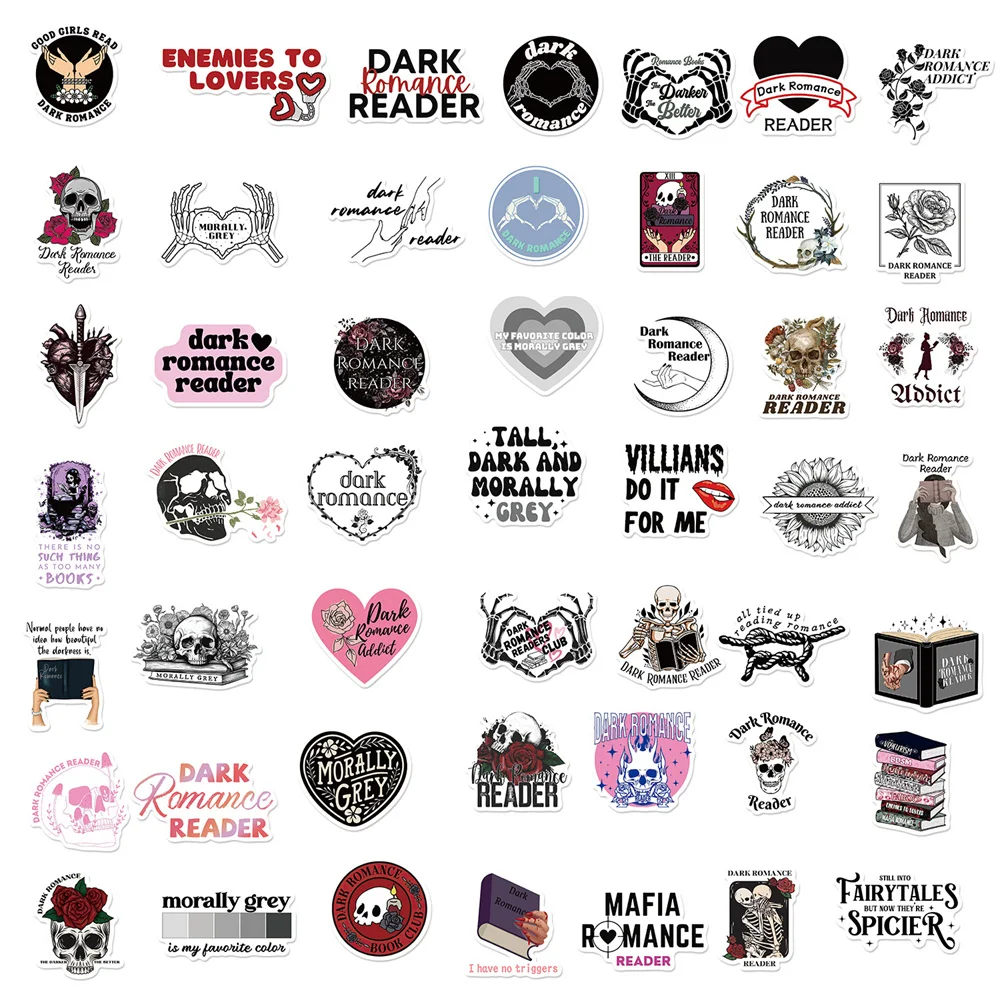 50pcs Dark Romance Reader Stickers For Personalized Decoration Of