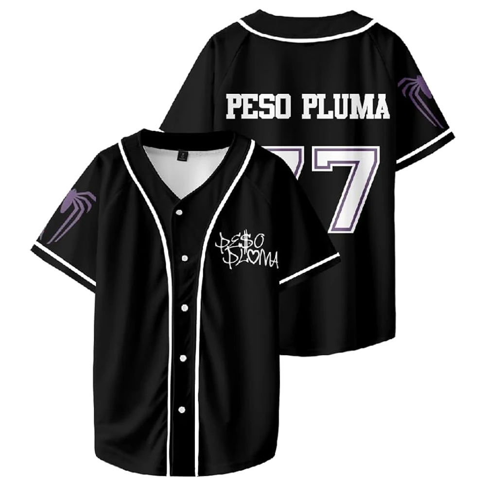 Peso Pluma Maglia Da Baseball 2023 World Tour Merch Softball Uniforme Donna Uomo Manica Corta Top