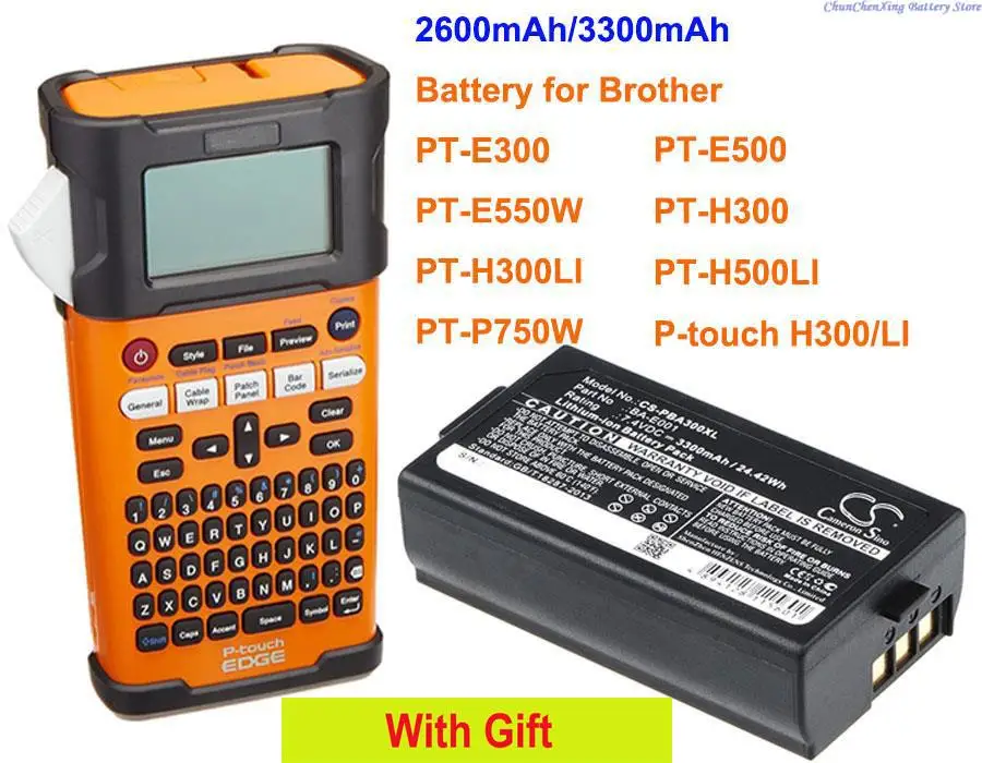 

Кэмерон Sino 3300 мАч батарея BA-E001, PJ7 для Brother PT-E300, PT-E500, PT-E550W, PT-H300, PT-H300LI, PT-H500LI, PT-P750W