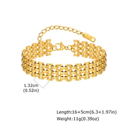 Elegant Gold Plated Multi - Layer Bracelet with Adjustable Chain (13.2mm width)