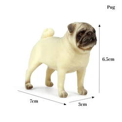 Miniature Boxer Bulldog Schnauzer Puppy Dog Figurine - Decorative Pet Toy Ornament (Pug)
