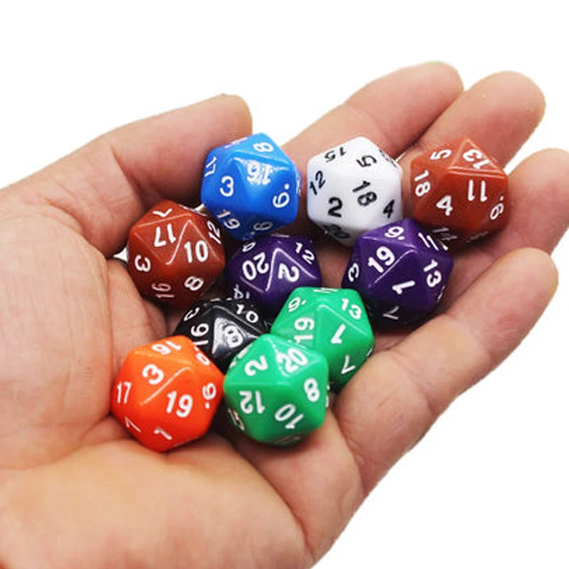 

10Pcs Funny Games 20 Sided Dice Learning Toys Montessori Infantil Juegos De Mesa Familiares Divertidos Giochi Per Bambini