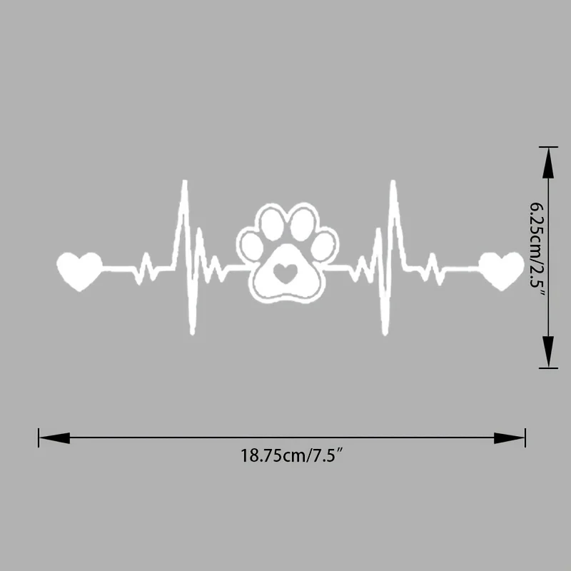 כלב פאו דופק מכונית מדבקה מדבקה מכוניות משאיות קירות מחשב נייד 7.5 לבן x 2.5 ס "מ