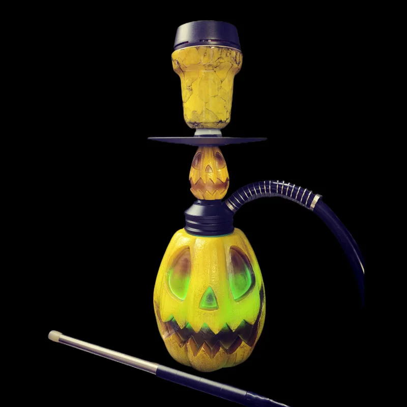 Pumpkin-Model Arabian Hookah Set with Color Light and Resin Process Bongs in Australian